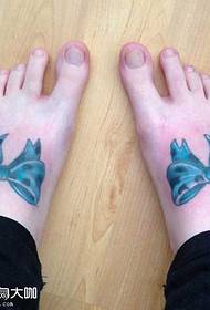 Láb kék pillangó tetoválás minta
