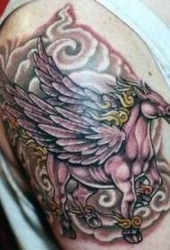 Taktak warna warna Pegasus tato megah pola