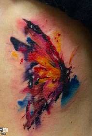 Waist color butterfly tattoo pattern