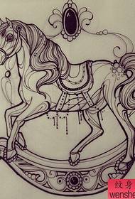 Show de tatuagem, recomendar um padrão de tatuagem de cavalo manuscrito
