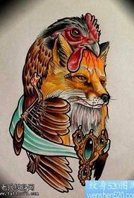 Cov ntawv sau hma fox style tattoo qauv