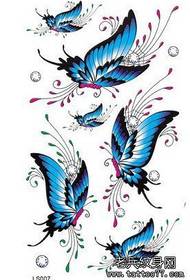 Sett med manuskriptmønstre for butterfly-tatovering