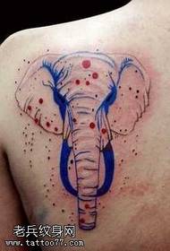 spalla bellissima moda modello testa di elefante tatuaggio