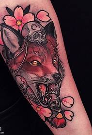 Ručno oslikana uzorak tetovaža lisica