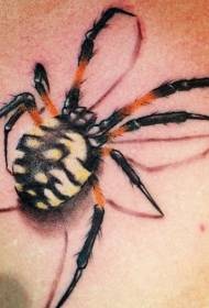Kleur 3D Spider tattoo-patroon
