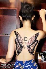 Vissza pillangó és szanszkrit tetoválás minta