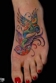Foot bird tattoo pattern