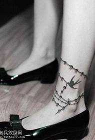 Anklet Swallow Tattoo Model- ը