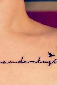 Modello tatuaggio clavicola piccola rondine