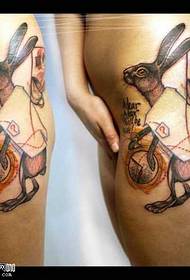 waist rabbit tattoo pattern