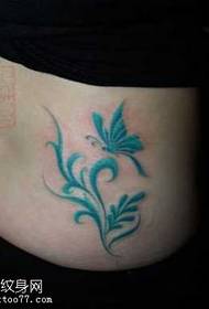Modello di tatuaggio di vite a farfalla in vita