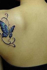 Armblou vlinder tatoeëringspatroon