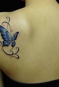 Modello tatuaggio braccio farfalla blu