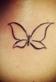Modello di tatuaggio femminile semplice farfalla contorno