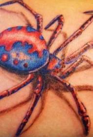 דפוס קעקוע עכביש אדום 3D בצבע זרוע