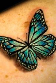 Realistické zelený motýl tetování vzor