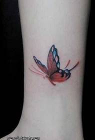 Petite rode vlinder tattoo patroon