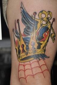 Key Swallow Crown Tattoo-patroan