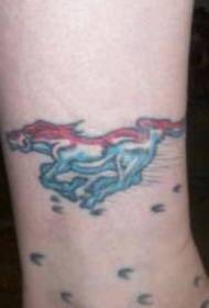 Foot color running wild horse tattoo picture