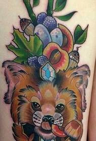 Patrón de tatuaje de color zorro