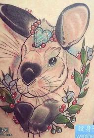 Modèle de tatouage lapin couleur de la jambe