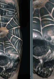 nwa enpresyonan zo bwa tèt ak Spider entènèt tatoo modèl