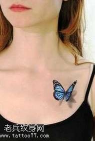 Chest realistic butterfly tattoo maitiro