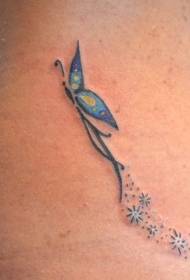 Мали лептир са светлуцавим узорком тетоваже звезда