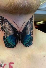 Kaklo drugelio tatuiruotės modelis