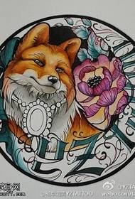 Motivo manoscritto tatuaggio color rosa volpe