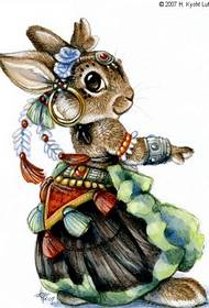 sexy fashion pretty rabbit tattoo manuscript pattern appreciation picture