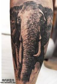 black gray elephant tattoo pattern