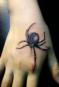 Tiger mouth personality realistic spider tattoo