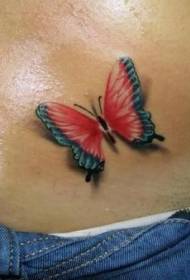 Modèle réaliste de tatouage papillon ailes rouges