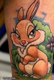Leg Color Rabbit Tattoo Pattern