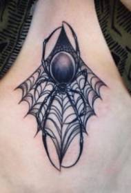 personality black spider web related tattoo pattern 9 sheets