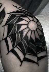 knie zwart old school spider Netto tattoo-patroon