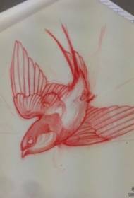 Manoscritto modello tatuaggio uccello scuola europea e americana