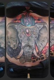 brzucha ilustracja styl słoń i biżuteria wzór tatuażu