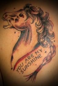Modello di tatuaggio alfabeto malvagio cavallo inglese