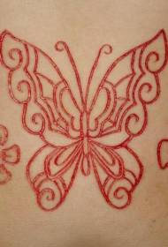 Flor borboleta corte carne tatuagem padrão