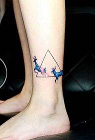 Leg deer tattoo pattern