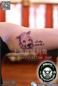 mielas šuns tatuiruotės modelis ant rankos