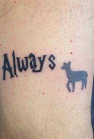 Silwèt minimalist Nimalist ak modèl tatoo lèt la