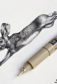 European and American rabbit prick tattoo tattoo manuscript