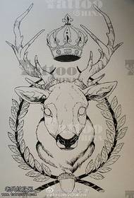 Patrón de tatuaxe manuscrito de cervo espiritual