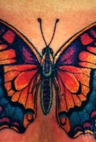 Ang sumbanan sa dilaw ug asul nga butterfly tattoo