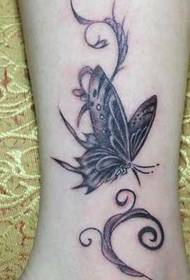 Black and white butterfly tattoo pattern