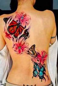 Terug vlinder tattoo patroon