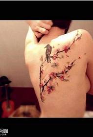 Back bird tattoo pattern